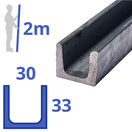 stalen klein UNP 33 x 30 x 33 x 5mm