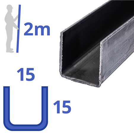 stalen U-profiel 15x15x15x2mm