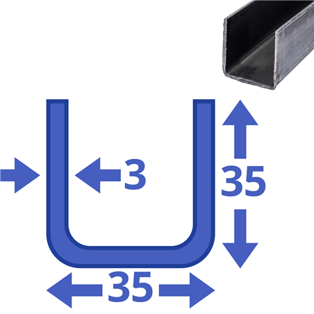 stalen U-profiel 35x35x35x3mm
