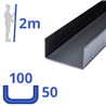 stalen ongelijk U-profiel 50 x 100 x 50 x 3mm