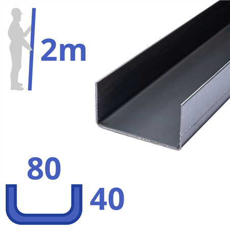 stalen ongelijk U-profiel 40 x 80 x 40 x 3mm