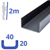 stalen ongelijk U-profiel 20 x 40 x 20 x 2mm