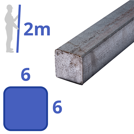 stalen massief vierkant 6x6mm