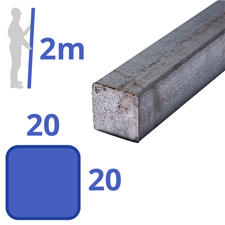 stalen massief vierkant 20x20mm
