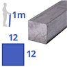 stalen blank vierkant 12 x 12mm, lengte 1000mm