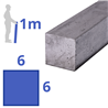 stalen blank vierkant 6 x 6mm, lengte 1000mm