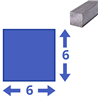 stalen blank vierkant 6 x 6mm, lengte 1000mm
