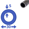 Stalen buis 30x5mm, 1000mm