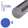 stalen blanke as 8mm, lengte 1000mm