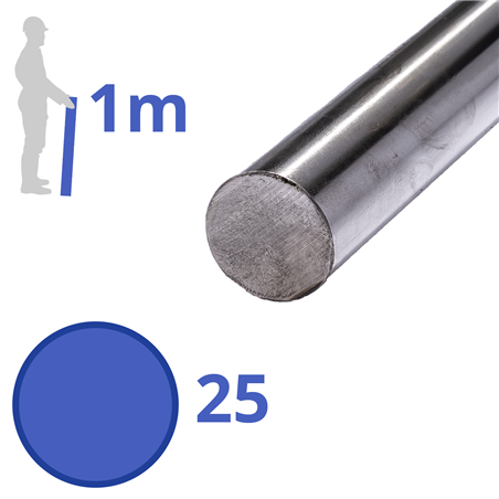 geharde as 25mm, lengte 1000mm