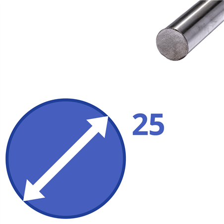 geharde as 25mm, lengte 1000mm