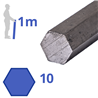 Blank zeskant 10mm lengte 1000mm