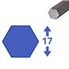 Blank zeskant 17mm, lengte 1000mm
