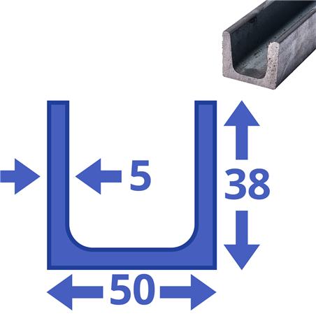 stalen UNP 38x50x38x5mm