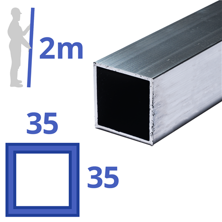 aluminium koker 35x35x2mm