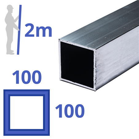 aluminium koker 100x100x2mm