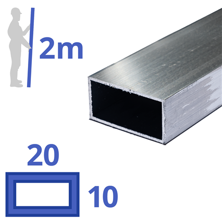 aluminium koker 20x10x2mm