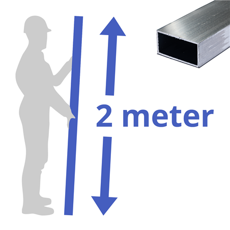 aluminium koker 30x15x2mm