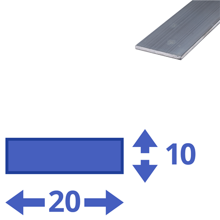 aluminium strip 20x10mm