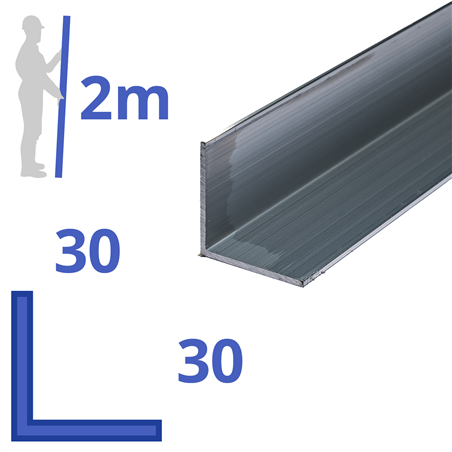 aluminium L-profiel 30x30x2mm