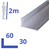 aluminium ongelijk L-profiel 60x30x2mm