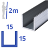 aluminium U-profiel 15x15x15x2mm