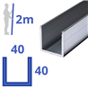 aluminium U-profiel 40x40x40x3mm