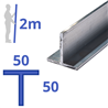 aluminium T-profiel 50x50x3mm