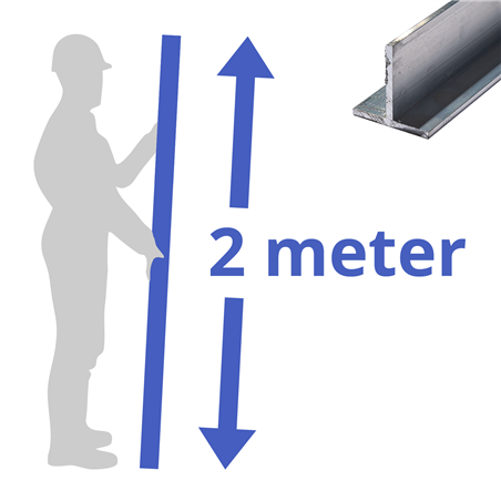 aluminium T-profiel 50x50x3mm