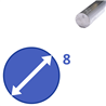 aluminium rond 8mm, lengte 1000mm