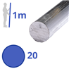 aluminium rond 20mm, lengte 1000mm