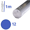 aluminium rond 12mm, lengte 1000mm