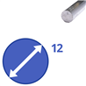 aluminium rond 12mm, lengte 1000mm