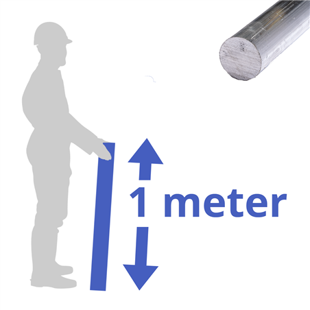 aluminium rond 10mm, lengte 1000mm
