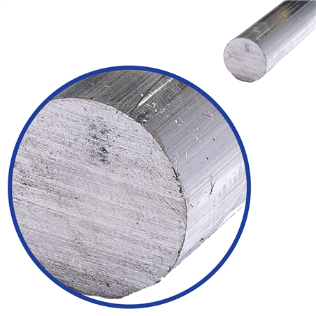 aluminium rond 25mm, lengte 1m