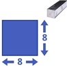 aluminium vierkant 8x8mm, lengte 1000mm