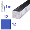 aluminium vierkant 12x12mm, lengte 1000mm