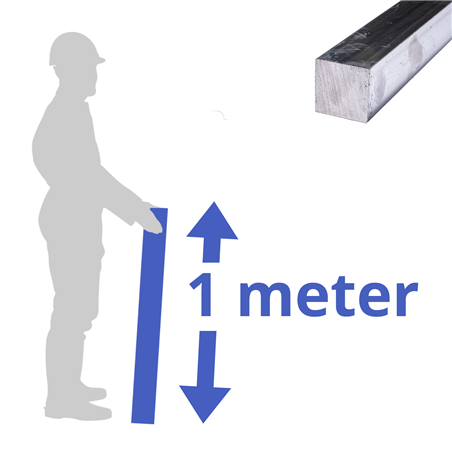 aluminium vierkant 40x40mm, lengte 1000mm