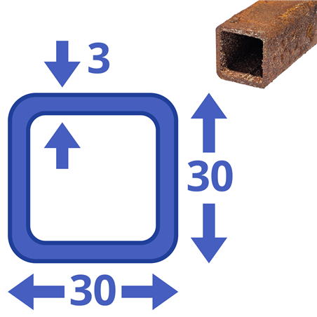 Corten-A koker 30x30x3