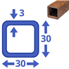 Corten-A koker 30x30x3