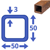 Corten-A koker 50x50x3
