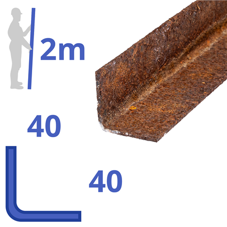Corten L-profiel 40x40x2mm