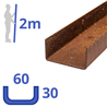 Corten u-profiel 30x60x30x2mm