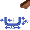 Corten u-profiel 40x80x40x2mm