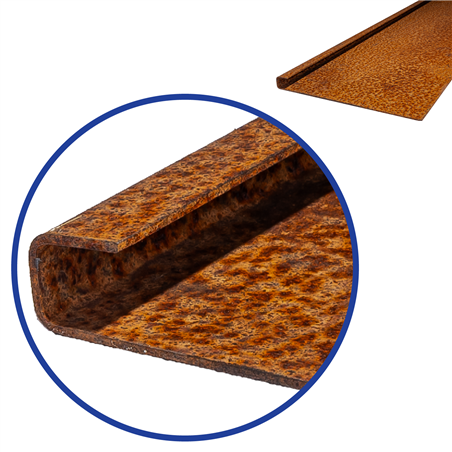 Cortenstaal border 20 x 40 x 190 x 2 mm: Lengte 2mtr