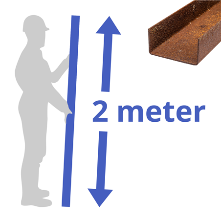 Corten u-profiel 30x60x30x2mm