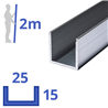 Aluminium U-profiel 15x25x15x2mm