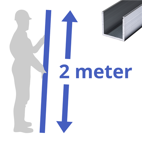 Aluminium U-profiel 25x50x25x2mm
