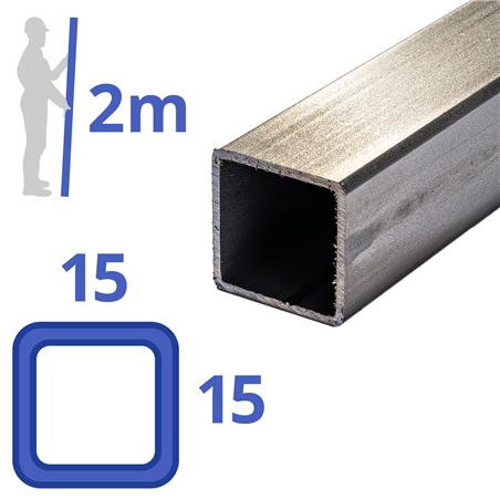 rvs koker 15x15x1,5mm