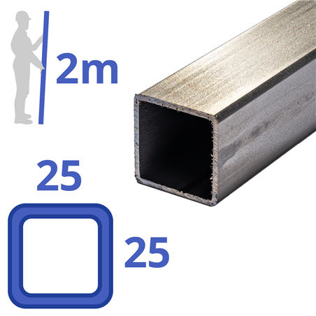 rvs koker 25x25x2mm